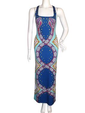 MARA HOFFMAN Tank Dress, M, Colorful Cobra Print, Long/Maxi, Square neck, Clingy